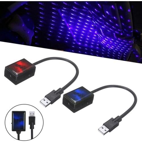For Car Decoration 1pc LED Car Roof Star Night Light Projector Atmosphere USB Decorative Lamp Adjustable Lighting Effects Mayitr