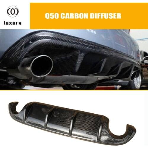 Q50 Carbon Fiber Rear Diffuser for Infiniti Q50 2013 2014 2015 2016 2017 S Style Tail Bumper Lip Diffuser Spoiler