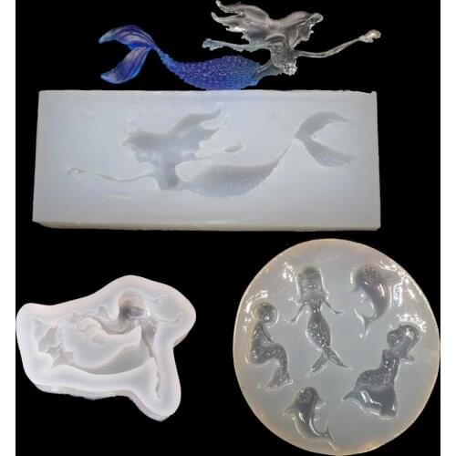 Mermaid mold crystal Resin Silicone Mould handmade DIY Jewelry Making epoxy resin molds pendant decorate art and crafts