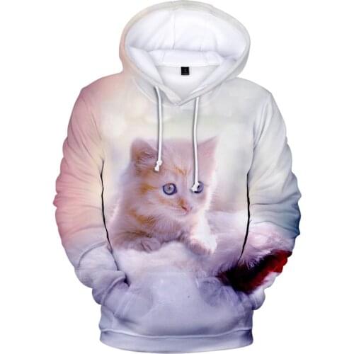 Cartoon kawaii hoodies 3D Printed Christmas Space Galaxy Cat Oversize Sweatshirt Pullover Long Sleeve Hoodie Tops sudaderas
