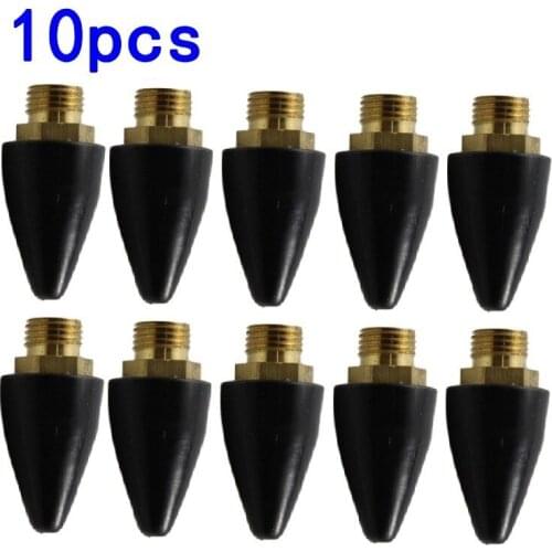 Pack Of 10Pcs Rubber Brass Safety Tip Nozzle For Air Blow Tool Replacement Head 1/8 Inch NPSM Pneumatic Parts