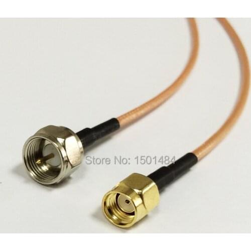 New RP-SMA Male Plug Connector Switch F Male Plug Convertor RG316 Cable 15CM 6" Adapter