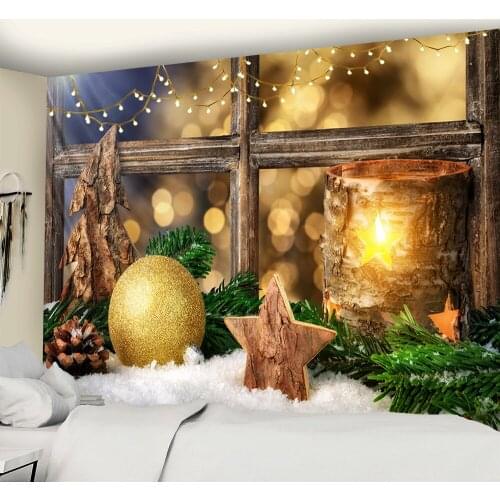 Happy Christmas wall hanging Hippie home decoration background cloth large size tapestry Bohemian decoration travel mattress