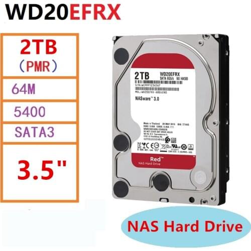 New HDD For WD Brand Red 2TB 3.5" SATA 6 Gb/s 256MB 5400RPM For Internal Hard Disk For NAS Hard Drive For WD20EFAX