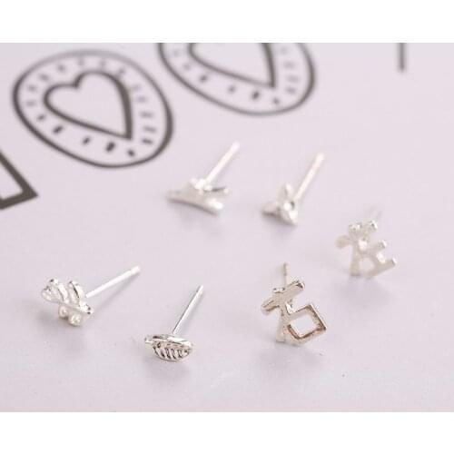 12 Pairs Women Cute Star Heart Moon Planet Flower Crystal Rainbow Stud Earrings Kit Mixed Statement Fashion Jewelry E56A