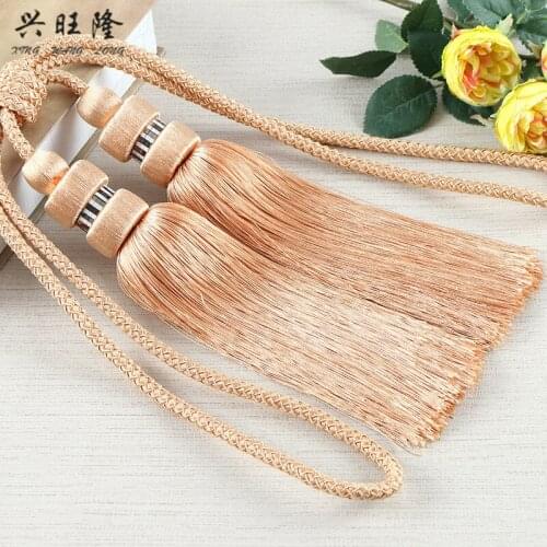 XWL 2Pcs Curtain Tieback Buckle Tassel Fringe Hanging Belts Ropes Curtain Accessories Strap Tiebacks Bandage Lashing Bind Decor
