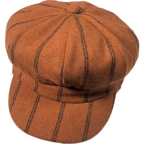 Striped Newsboys Hats 2019 Autumn Octagonal Caps Beret Newsboy Cap Gorra Hombre Unisex Vintage Berets Hat For Men Women