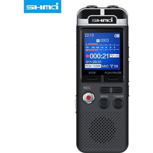 Shmci D100 Professional Dictaphone 8GB PCM recording Dual mic MP3 player voice-activated mini digital voice recorder pen