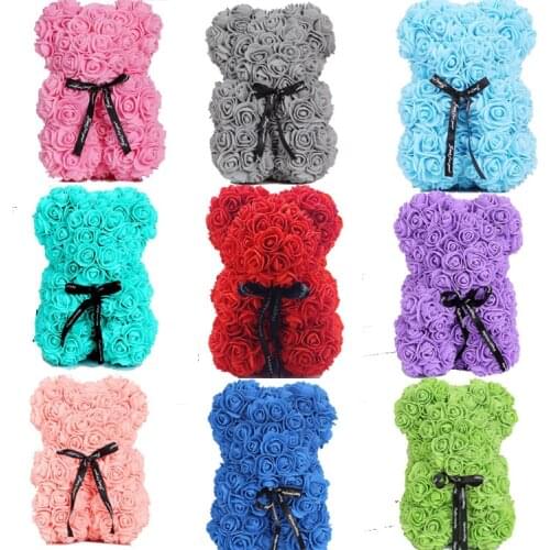 Rose Bear Artificial Flowers Roses Teddy Bear Anniversary Christmas Valentine Gift for Girlfriend