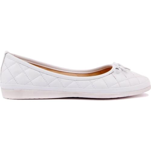 Sail-Lakers White Leather Women 'S Ballerina