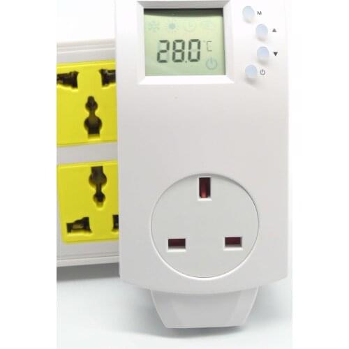 Digital plug in thermostat switch with UK Socket Type