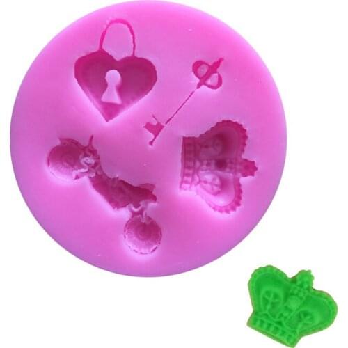 5.1*5.1*1CM DIY Sugar Craft Cake Key Crown Car Petal Cake Silicone Mold Fondant Mold Cake Decorating Tools Gum Paste Mold