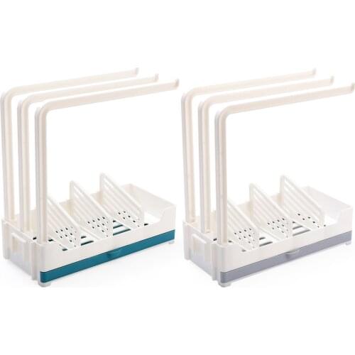 Kitchenware Rag Rack Drain Rack Sponge Storage Tape Tray Free Perforation Vertical Wall Hanging Rag Hanging Rack