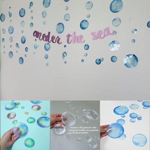 Mermaid Theme Party Clear Bubble Hanging Deco Little Mermaid Party Decoration Baby Shower Sea Ocean Birthday Party Supplies