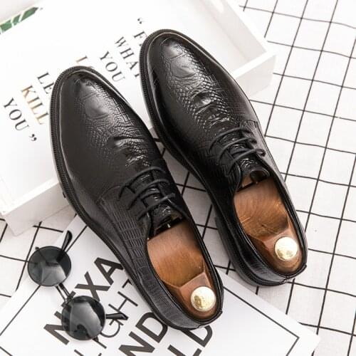 Leather Casual Shoes Men Wedding Shoes Fashion Oxford Luxury Business Leather Shoes Men Breathable Rubber Formal Dress Shoes