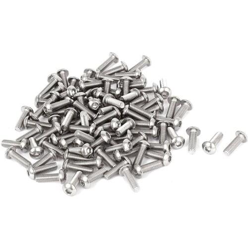 11mm Long M3x10mm Stainless Steel Hex Socket Button Head Screws 100pcs