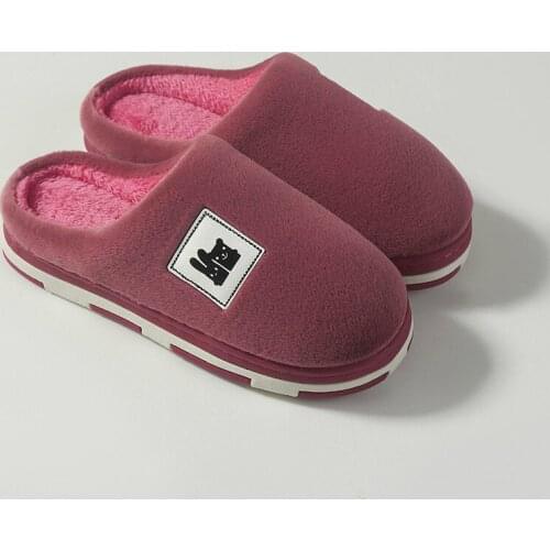 Womens Home Cotton Slippers Womens Winter Antiskid Warm Thickened Shoes Lovely Cartoon Indoor Plush Slippers Women House Shoes