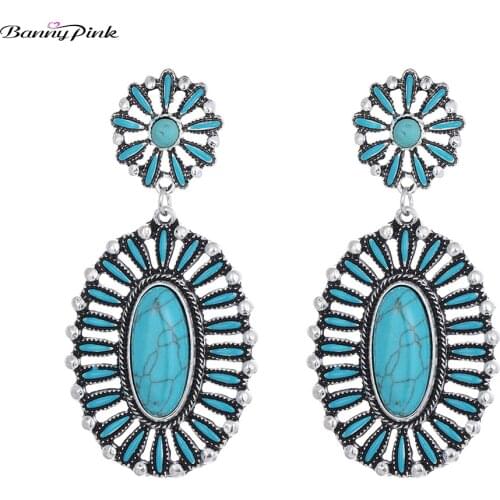 Banny Pink Handmade Hollow Enamel Statement Stud Earrings For Women Indian Wedding Stone Flower Earrings Oval Pendant Earrings