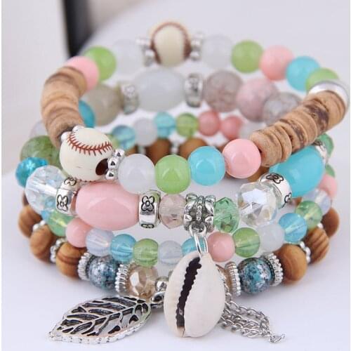YADA Trendy Natural Seashell Handmade Bracelet&Bangles For Women Multilayer Bracelets Charm Bohemian Crystal Bracelet BT200396
