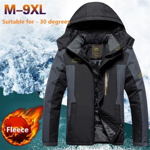 Plus Size 9XL Winter Jackets Men Thermal Parkas Waterproof Overcoat Army Military Windbreaker Jacket Thick Fleece Coats Hombre