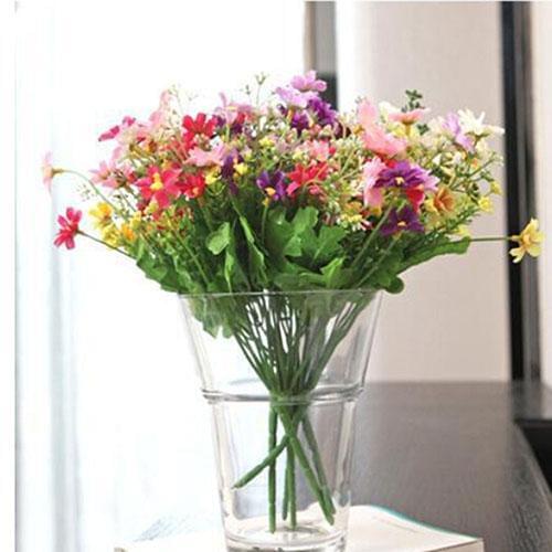 1 Bouquet 28 Heads Fake Artificial Silk Flower Fake Flowers for Indoor Home Wedding Decoration