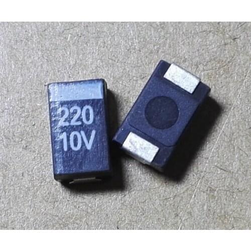 10PCS 7343 D 227 220UF 10V 10% Tantalum Capacitor black
