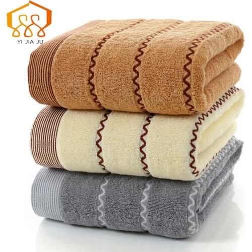 100% Cotton Towel Jacquard Stripe Bath Towel Fast Drying Super Absorbent Beach Towels Spring/Autumn Swimming Spa Towel for Adult