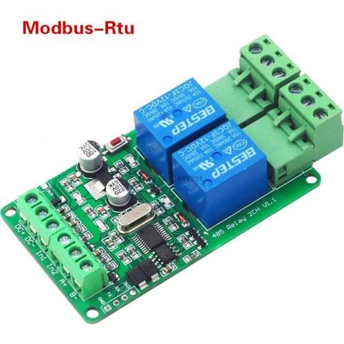 Modbus-Rtu 2 Channel 12V Relay Module Switch Input / Output RS485 / TTL Communication