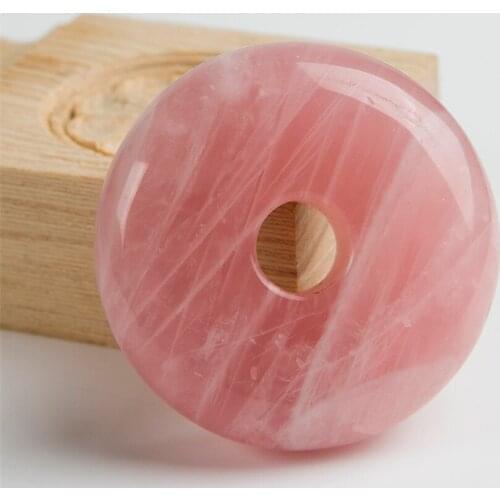 2017 Fashion Necklace Charms Pendant Bead Madagascar Natural Crystal Quartz Donut Shape One Pendant 50*50mm AAA