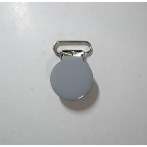 25pcs 20mm 3/4" #33 GREY Round Pacifier Clips
