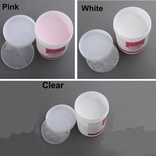 3Colors 1 pc Acrylic Powder Pink White Clear Nails Professional Acrylic Nails Art Tips Builder Crystal Polymer Acrylic Nail Powd