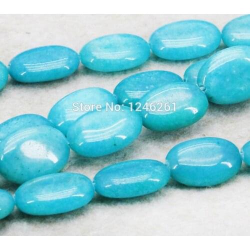 Accessories Parts Blue Amazonite Stone Ellipse Loose DIY Beads Fashion Jewelry Making Design 13X18mm 15inch For Women Girl Gifts
