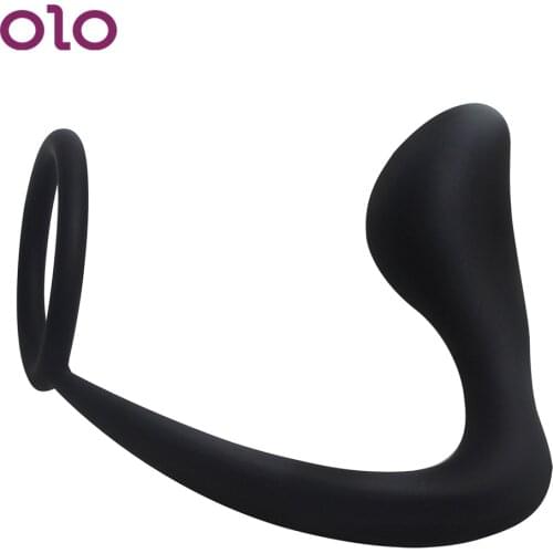 OLO Anal Plug with Penis Ring Cock Ring Prostate Massager Penis Extender Sex Toys for Men Adult Products Erotic Silicone Climax