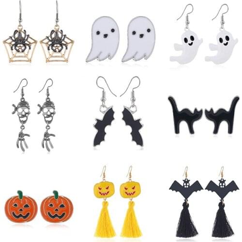 ASHMITA 9Pairs Garden Halloween Theme Halloween Earrings Jewelry Set Gifts for Women Girls