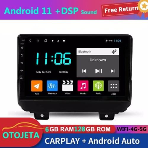 For Jeep Wrangler 2018 2019 Car Radio Stereo GPS Navigator 6GB 128GB Rom Autoradio 2Din Android 11 Bluetooth Multimedia Player