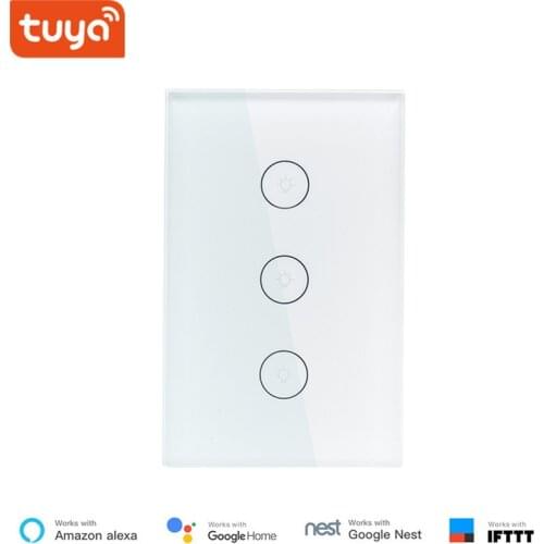 Smart home automation wifi schakelaar light switches US standard 3 gang wifi touch wall switch alexa compatible IFTTT support