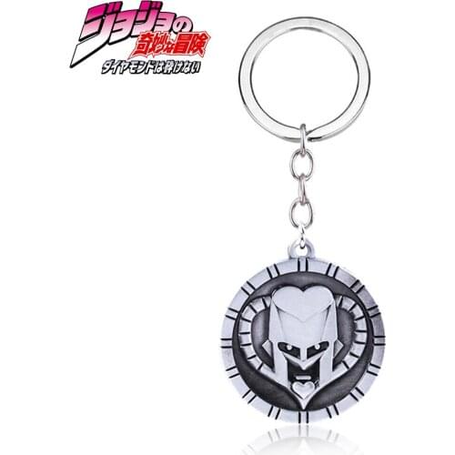 Anime JOJOS Bizarre Adventure Keychain KILLER QUEEN Higashikata Josuke Mask Pendant Keyring For Men Women Bag Car Key Holder