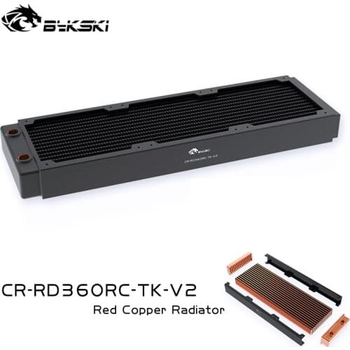 BYKSKI 360mm Copper Radiator for PC Cooling 40mm Thickness for 12cm Fan Water Cooler High performance cooler Radiator 120mm fan