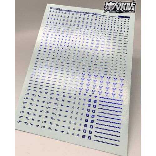 D.L high quality Bronzing blue Common Caution Decal water paste C011 For Bandai RG HG 1/144 Gundam DL188