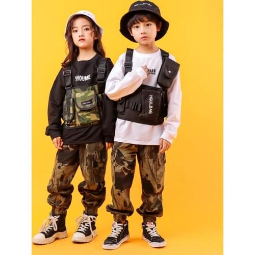 Kids Hip Hop Clothes Dance Costumes for Girls Boys Jazz Ballroom Dancing Costume Children Dancewear Party Stage Outfits Wear LJ