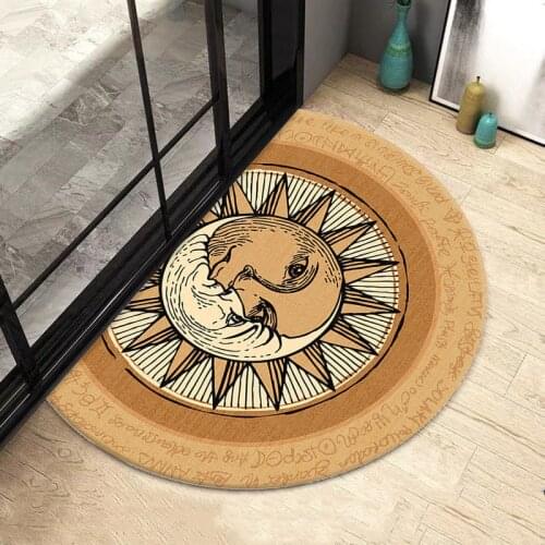 Geometric Round Kichen Carpets Mat Non-slip Bath Carpet Mats Entrance Doormat Area Rugs Living Room Balcony Parlor Floor Mat