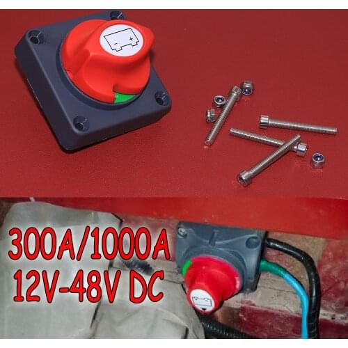 JEAZEA 300A 12V 24V Auto RV Marine Boat Battery Selector Isolator Disconnect Rotary Switch Power Cut Kill Key Car Van On/Off