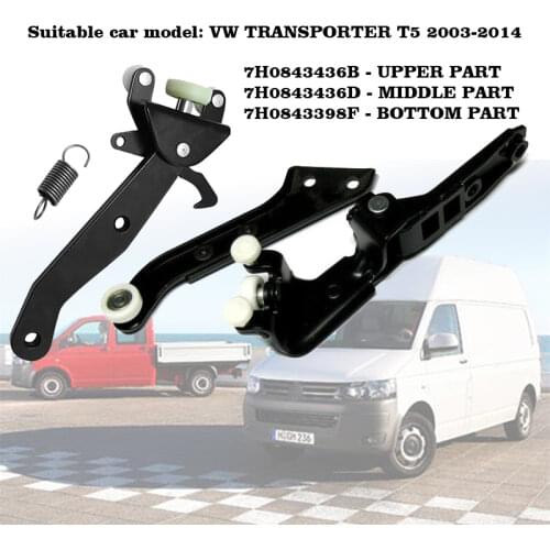 SLIDING DOOR ROLLER ARM GUIDE MOUNT SET FOR VW T5 TRANSPORTER RIGHT 7H0843436B 7H0843398H 7H0843336C