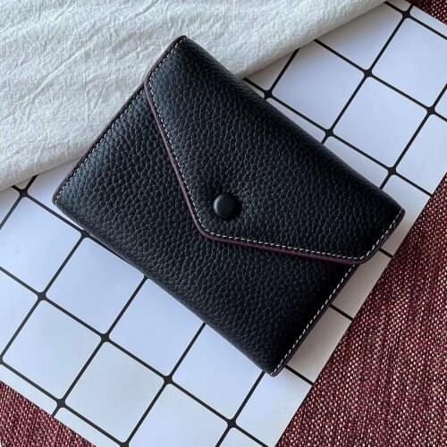 Bemoreal Genuine Leather Womens Wallet Short Envelope Hasp girls coin bag High Quality Fresh ID card Holders Female Small Purse