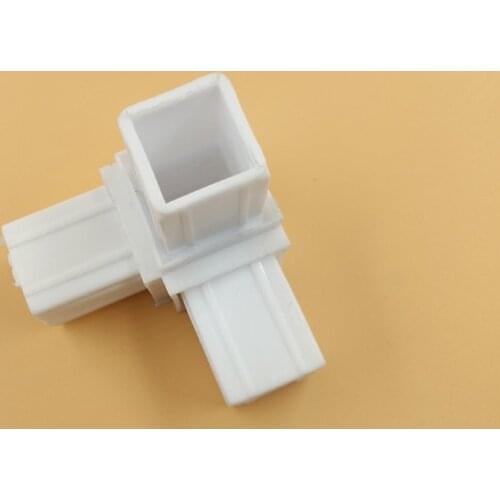 Fasteners For Shelf Display Right Angle White Three-way Square Tube Corner Pipe Connector