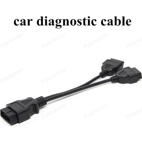 Hot sell OBD II cable 16 Pin Extension Cable Connector Male to Dual Female Y extended interface line