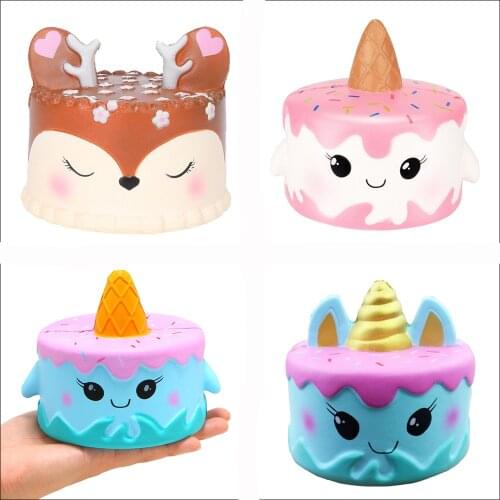 Hot Cute 4 Models Animal Cartoon Squishy Slow Rising Squeeze Cake Adult Stress Release Gadget Kid Toy Gift Cheap Decompress Toys
