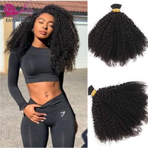 Microlink Human Hair Extensions Afro Kinky Curly I Tip Hair Extensions 100% Human Hair I Tip Pre Bonded Hair Extensions 100g