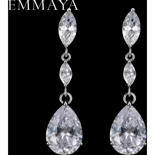 EMMAYA Stunning AAA Grade CZ Wedding Drop Earrings Luxury Dangle Cubic Zircon Bridal Earring Bridesmaids Jewelry