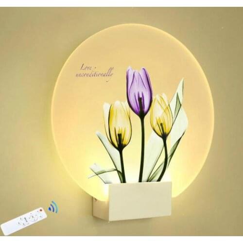 Bedside Living Room Wall Lamp Bathroom Led Light Modern Remote Control With Switch Wireless Led Wall Light